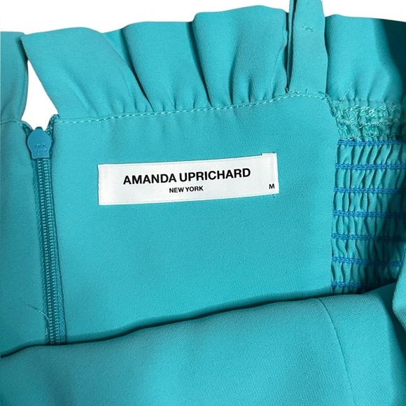 Amanda Uprichard Revolve Teal Blue Scalloped Top Mini Dress Medium - Picture 4 of 5